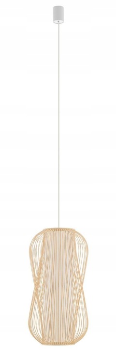 Závěsná lampa Puket Bílá Hnědá Abažur 1xE27 30 cm Stropní Svítidlo Pokoj