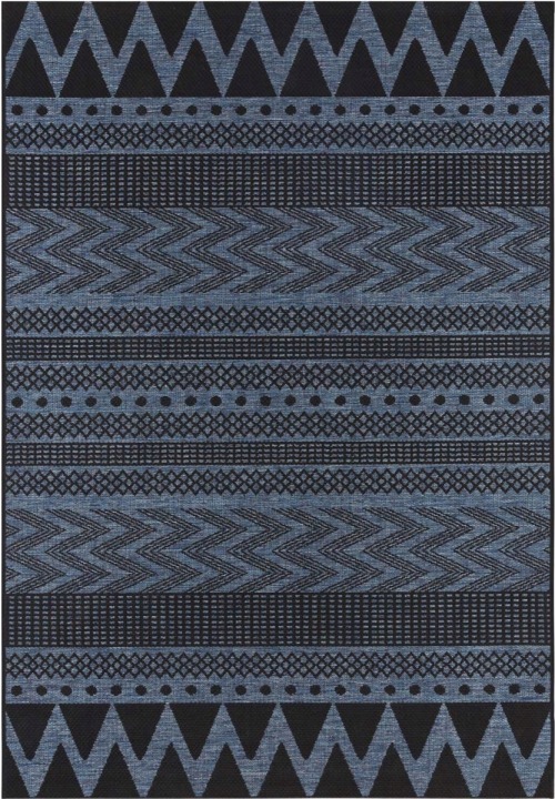 Koberec na terasu 230 x 330 cm, typ sisal, modročerný