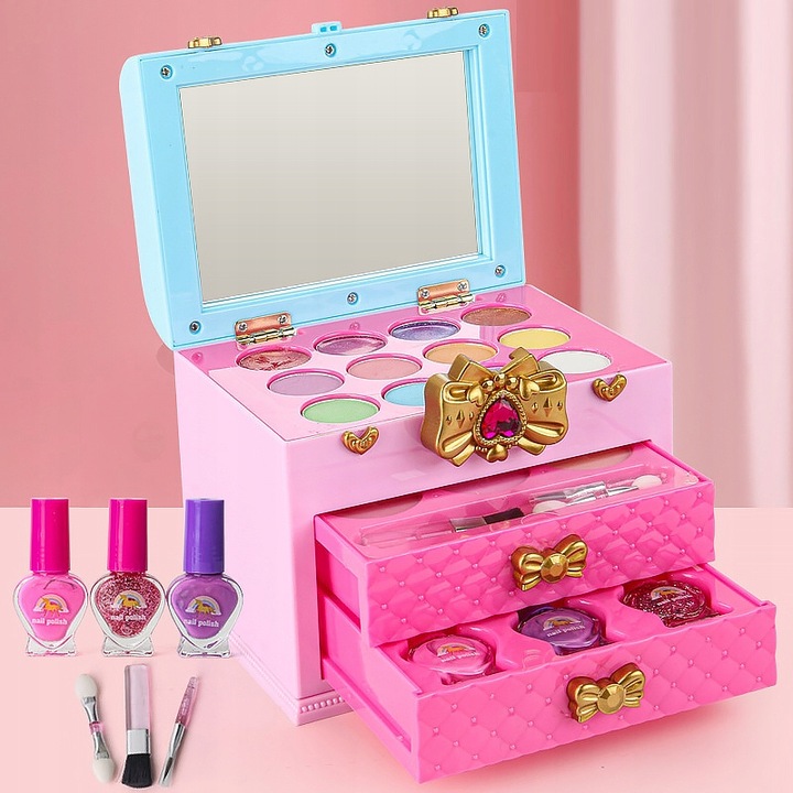 BOX OF COSMETICS FOR MAKEUP AND NAILS SHADOWS MAKEUP FOR A GIRL Manufacturer code 3342