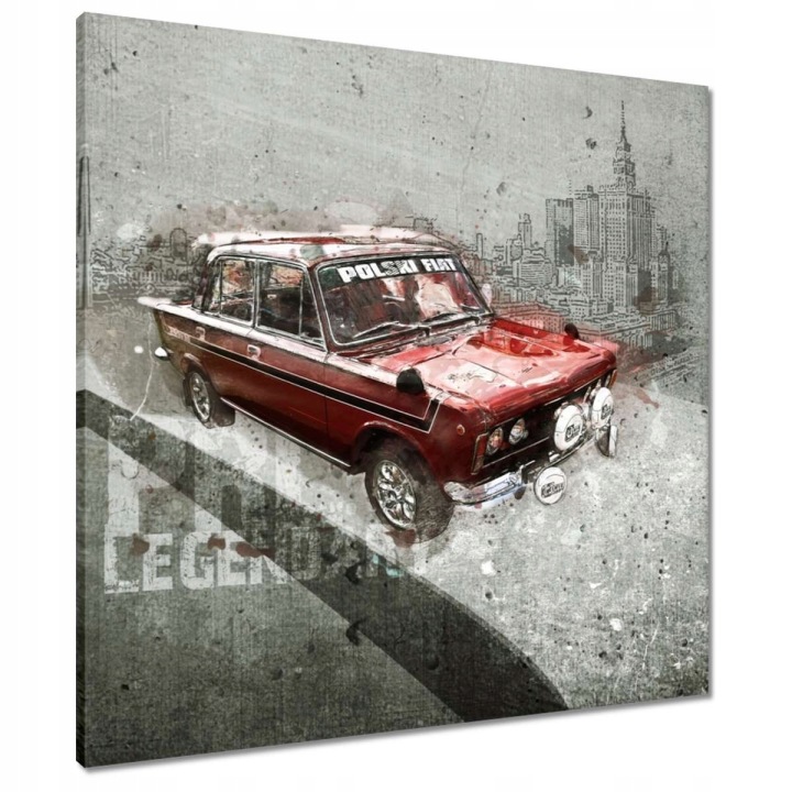 Obrazy 70x70 Červený Velký Fiat 125p