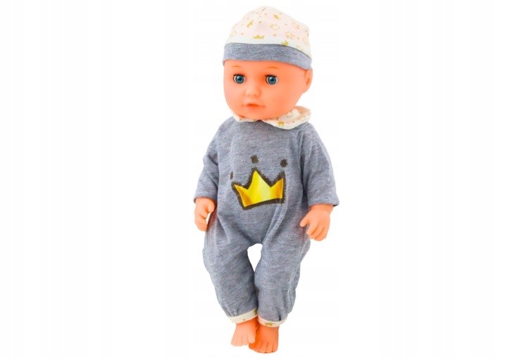 Лялька bobas в сірої піжамці що пісяє пляшка Lean Toys 375x205 мм