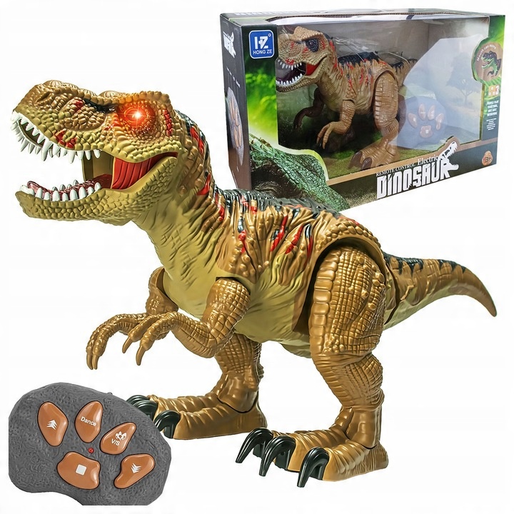 DINOSAUR CONTROLLED BY REMOTE CONTROL FOR CHILDREN T-REX RC WALKS ROARING DANCES LED