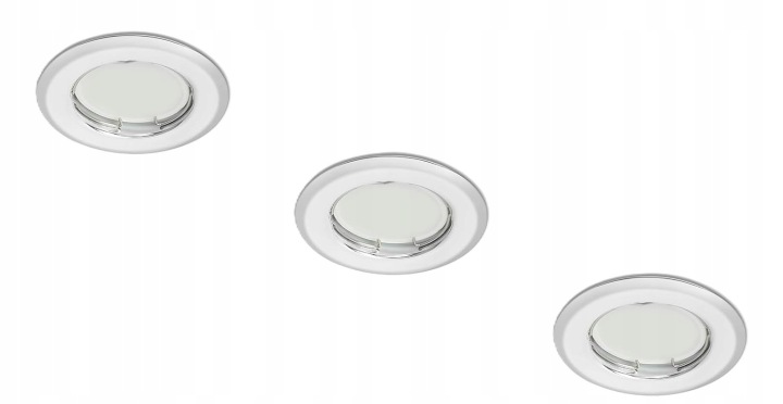 Led reflektory zapuštěné 5 ks 3W 230V chrom 3000K stmívatelné