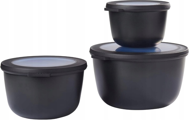 Mepal sada 3 kulatých nádobek, černé, 350 750 1250 ml