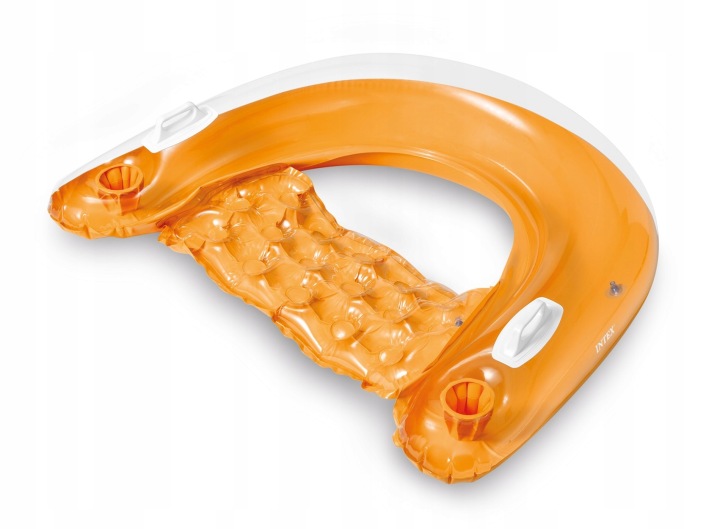 FOTEL DMUCHANY Z OPARCIEM DO PŁYWANIA LEŻAK INTEX ŻÓŁTY MATERAC KRZESŁO