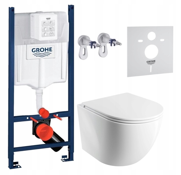 Podomítkový Wc set Stelaz Grohe Wc mísa Rim Silent Omnires