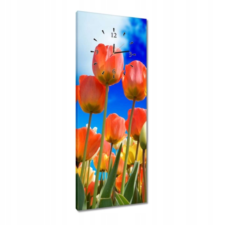 Hodiny 40x100 Barevné tulipány