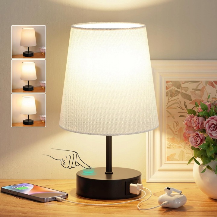 Noční lampa s dotykovým ovládáním a funkcí nabíjení přes Usb A+c