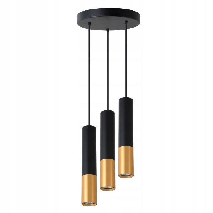 Závěsná Stropní Lampa Keon GU10 Závěsná Tuba Černo Zlatá
