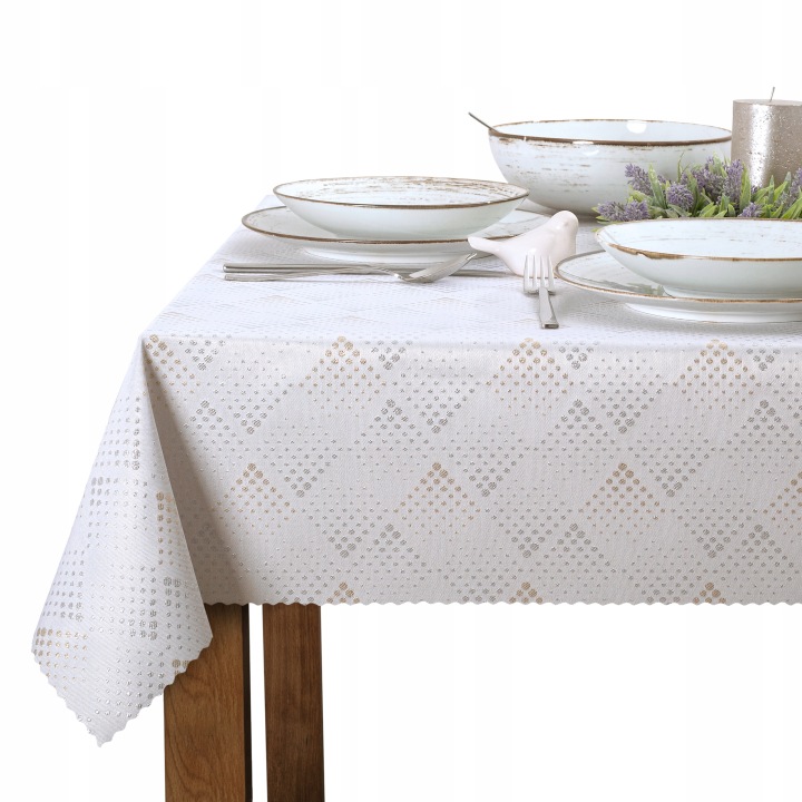 Ubrus odolný proti skvrnám 33209 Zlatý Stříbrný 130 x 180 cm