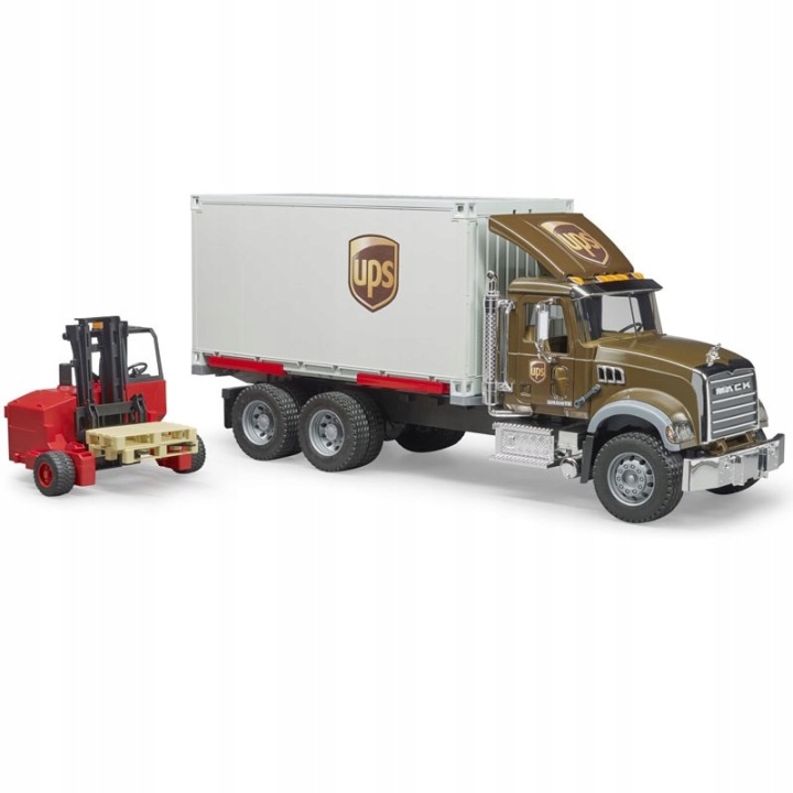 Уцінка - MACK Granite кур'єр UPS з фігуркою водія і підйомником 02828 (новий з дефектом) — фото 3