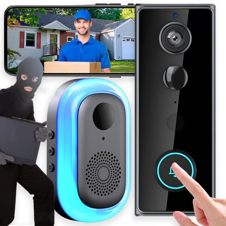 Sada Videodomofonů Do Dveří S Kamerou Interkom Videodomofon Zvonek 2K