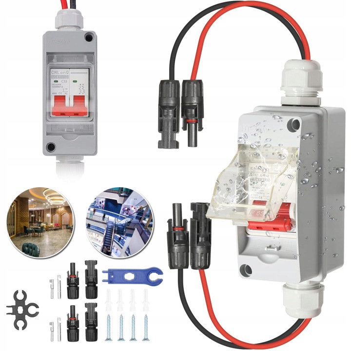Přepínač Solárního Panelu Odpojovač Pvc DC Propojovací Box 500V 32A