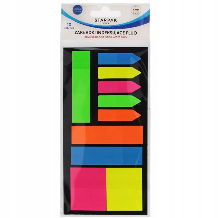 Закладки індексні мікс візерунків fluo 10x20k STARPAK 561878