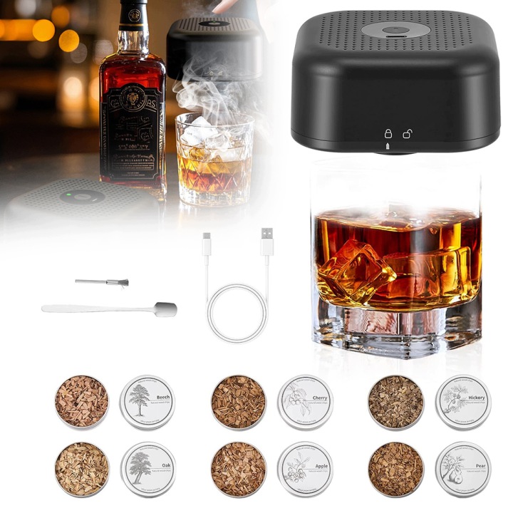 Elektrická Sada Na Uzení Whisky Smoker S Nářadím Na Nápoje