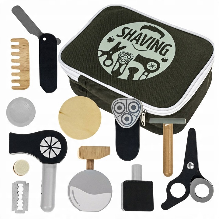 HAIRDRESSER SET FOR CHILDREN BARBER HAIRDRESSER WOODEN ACCESSORIES DRYER