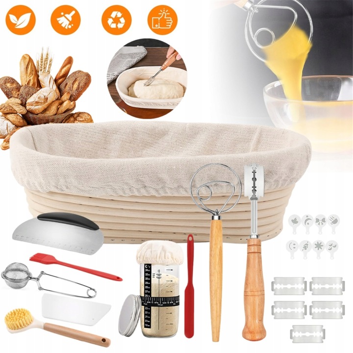 Pekařský Set S Přírodním Ratanem A Skleněnou Sklenicí 730 ML