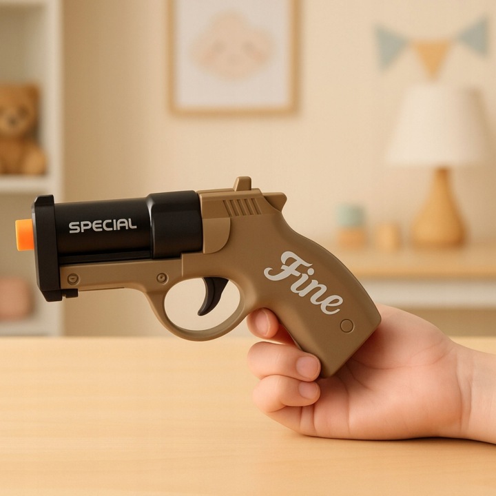 Міні Pistolet Зброя На Патрони І Луска Чорно-коричневий 13,5 см — фото 5