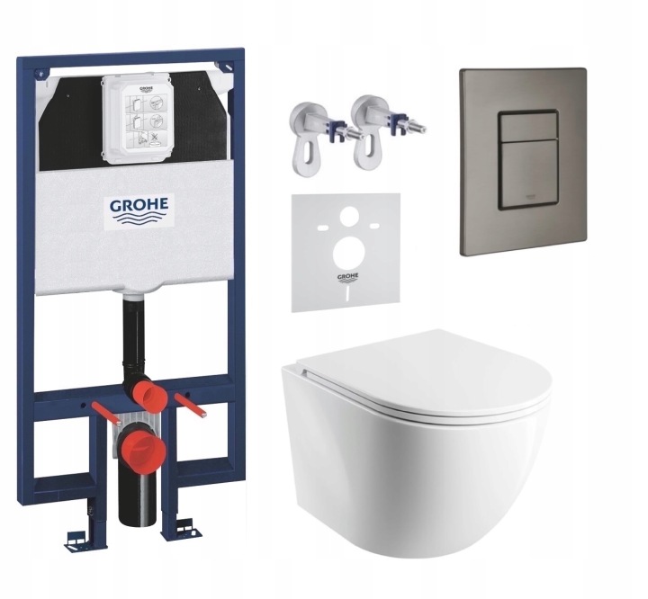 7v1 Wc Set, Stelaz Grohe Slim Wc Mísa Rim Silent Omnires Tlačítko