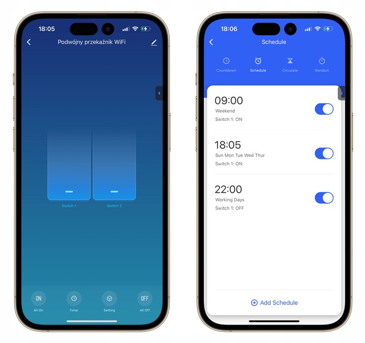 DWUKANAŁOWY PRZEKAŹNIK DOPUSZKOWY MODUŁ PODWÓJNY WŁĄCZNIK TUYA WIFI 16A 2CH