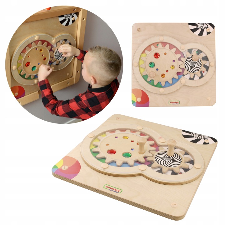 DREWNIANA TABLICA MANIPULACYJNA MONTESSORI MASTERKIDZ GRA KOORDYNACJA RĄK