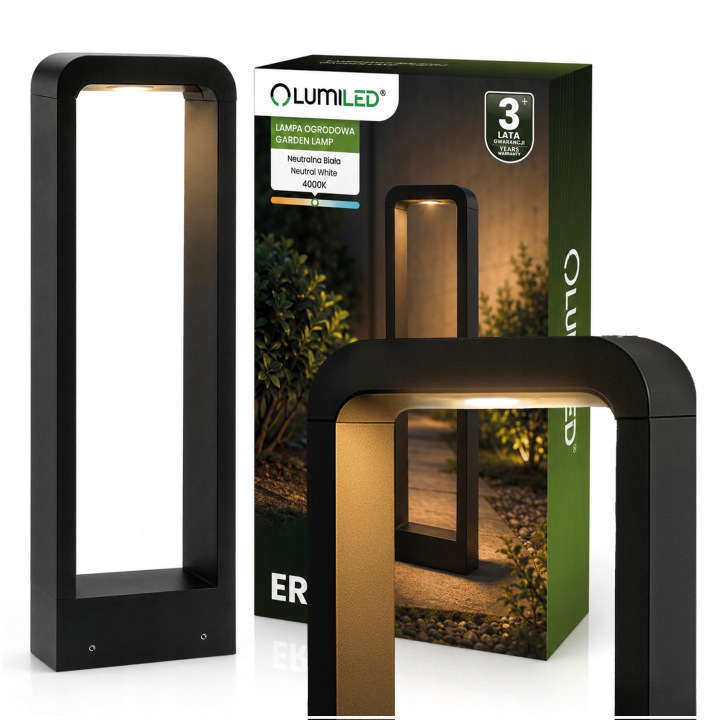 Zahradní Led lampa Venkovní stojící sloupek 10W Rámeček 60 cm Černá