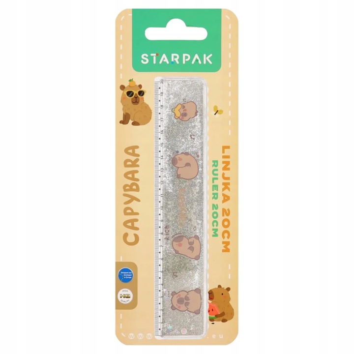 Лінійка пластикова 20 см Капібара STARPAK 578286