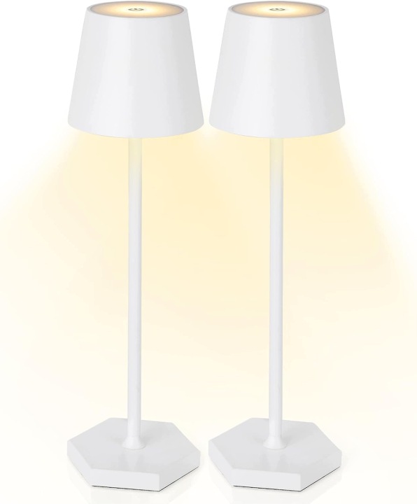 Sada 2 kusů akumulátorových Led stolních lamp nabíjených přes Usb, bílá
