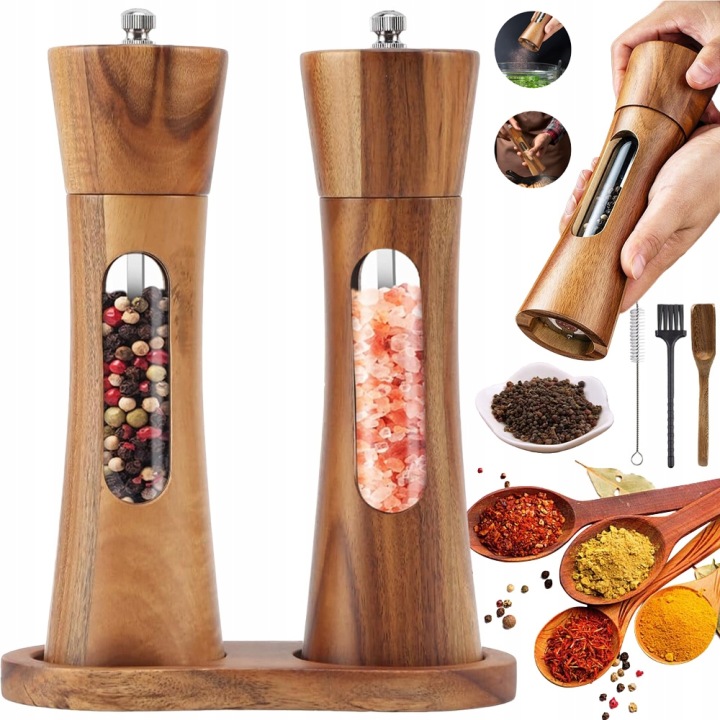 Mlýnek Na Sůl A Pepř, Dřevěné Mlýnky Na Mletí Koření, Ergonomický
