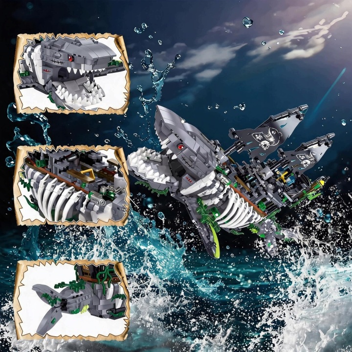 Модель конструкторський піратський корабель „GHOST SEA SHARK”1155 ел. складання набір — фото 3