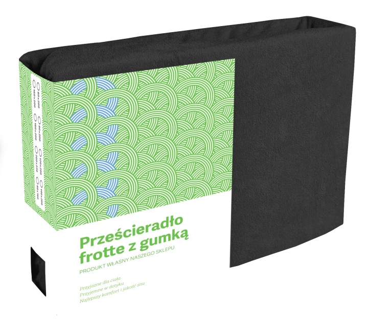 Froté Prostěradlo S Gumičkou 200X220 Černé Matné, Silné, Husté