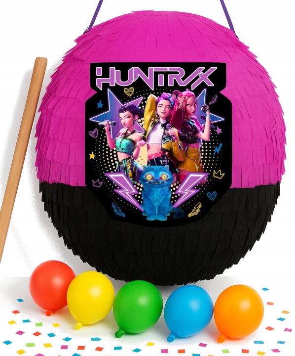 Піньята huntrix На день народження EVENT DEMON HUNTERS Мисливиці Палиця Повітряні кульки конфеті