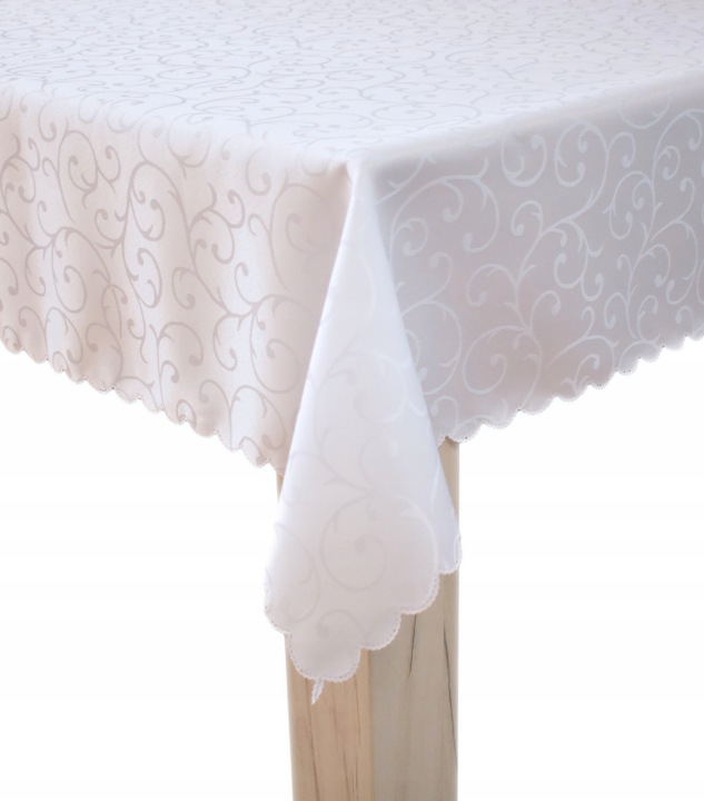 Ubrus Odolný Proti Skvrnám 130 X 180 CM, Bílý Vzor, Větvičky, Escandia, Svátky