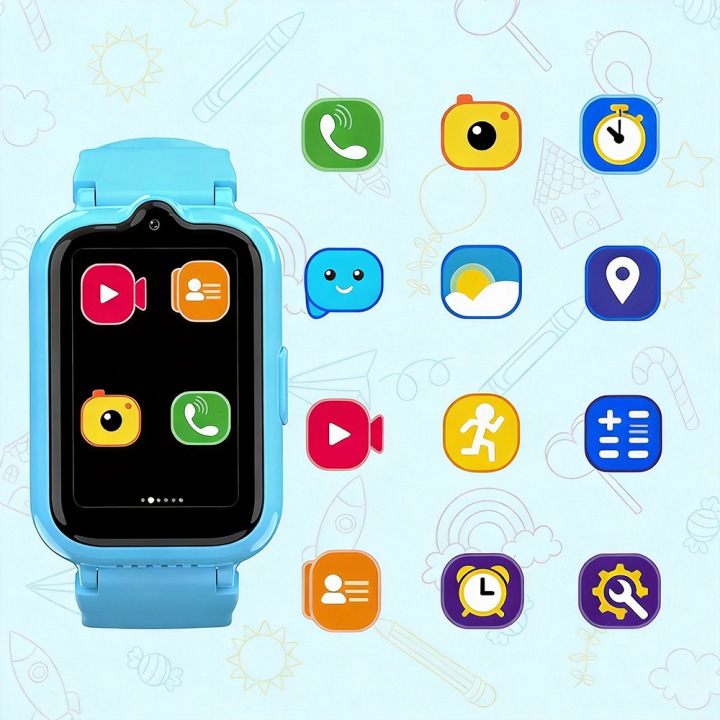 SMARTWATCH ZEGAREK DLA DZIECI SIM телефон відеодзвінки GPS SMS синій — фото 5