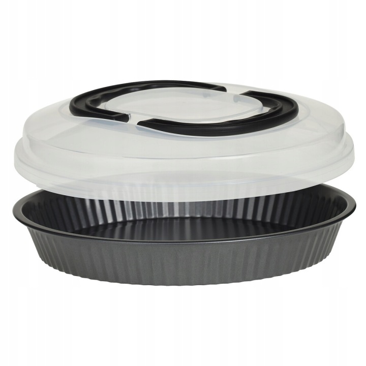 BLACHA FORMA METALOWA DO PIECZENIA NA TARTE CIASTO Z POKRYWKĄ 26X7 CM Stan opakowania oryginalne