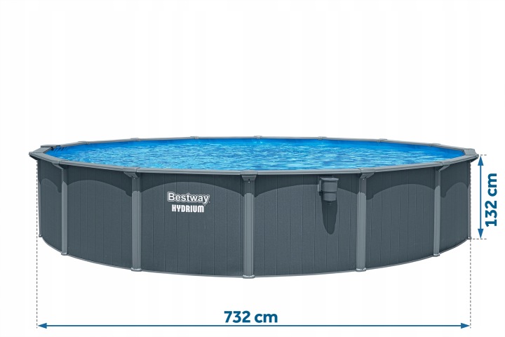 Басейн садовий всесезонний панельний HYDRIUM 732x132 см BESTWAY набір 13 в 1 — фото 2