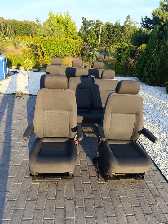 VW T5 T6 KOMPLET FOTELI CZARNE/ANTRACYT