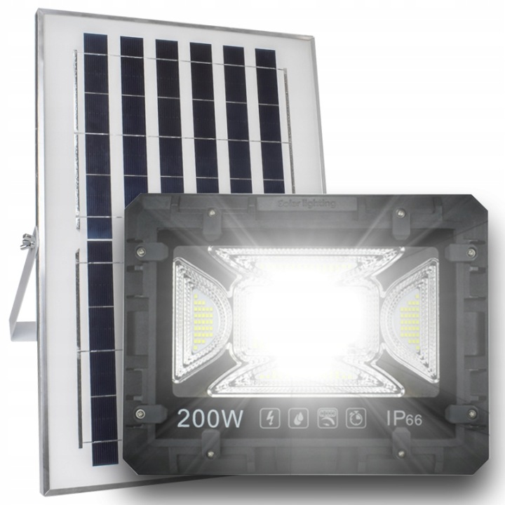Extra Silná Solární Lampa Led 200W Halogenový venkovní reflektor Dálkový Ovladač