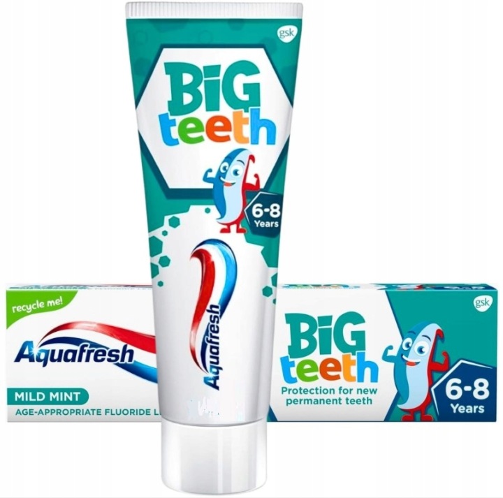 AQUAFRESH BIG TEETH зубна паста для дітей 6-8 років 75 мл