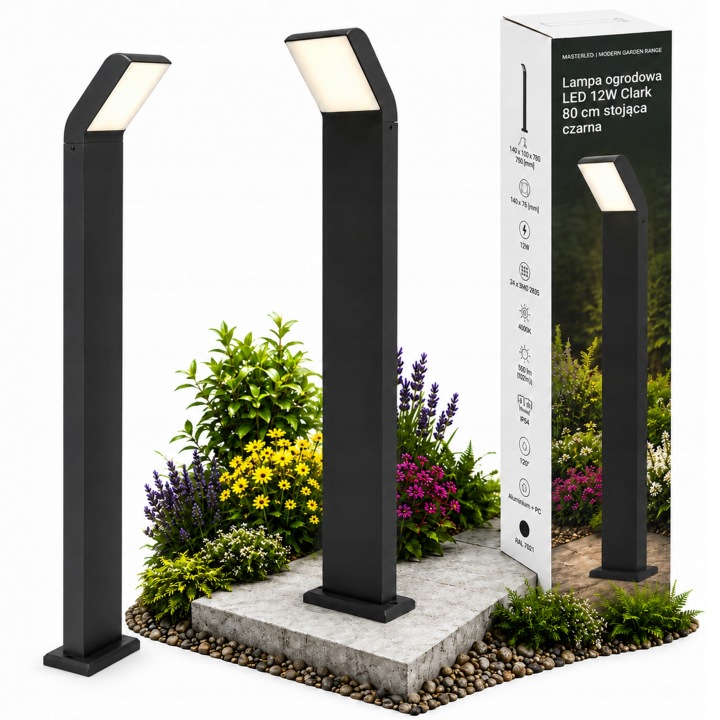 Stojací zahradní sloupková lampa 80 cm venkovní 4000K Led