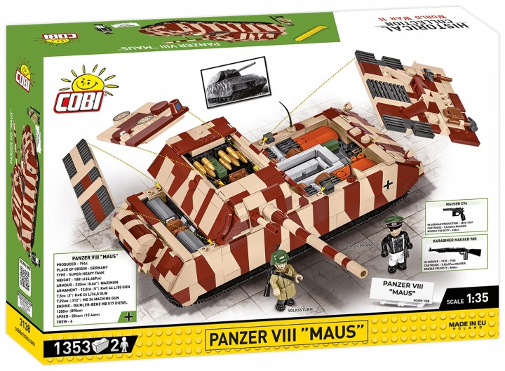 Конструктор Cobi Panzerkampfwagen VIII Maus 1353 елементи 1:35 — фото 3