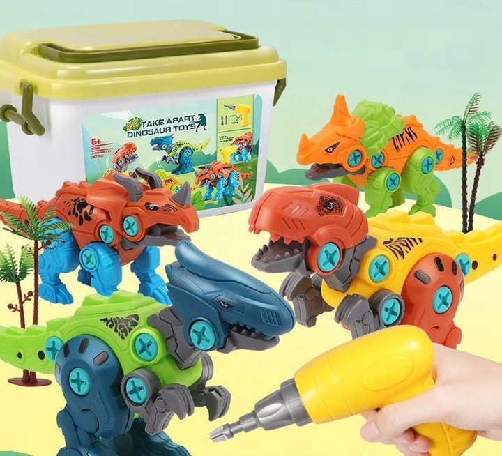 Construction Kit with Dinosaur Screwdriver for Twisting Blocks Screw Set Series Take Apart