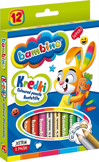 Bambino Кольорові олівці товсті 12 кольорів круглі — фото 14