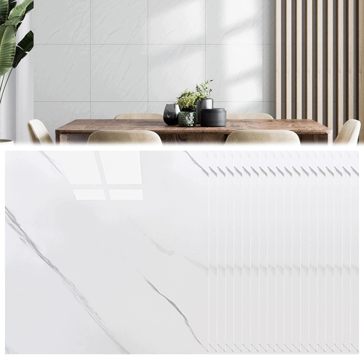 Samolepící Nástěnné Panely Tapeta Dlaždice Mramor Bílé Pvc 30x30CM 40KS
