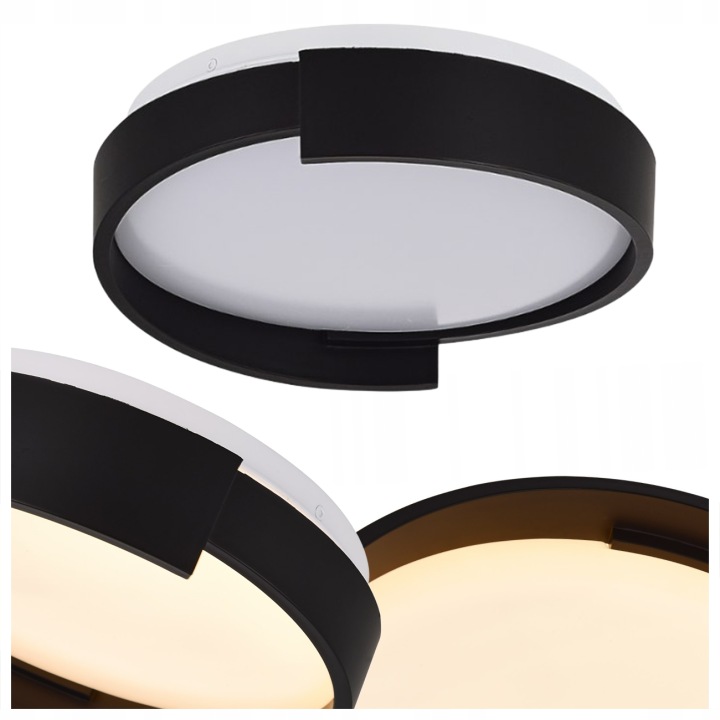 Led Stropní Stropní Svítidlo Halo Černé Kulatý 27CM 15W S Proměnlivým Světlem Cct