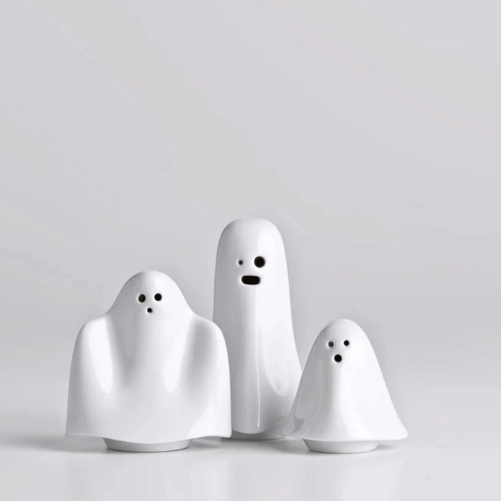 Booh! Sada solí/pepř porcelánová bílá Holaria
