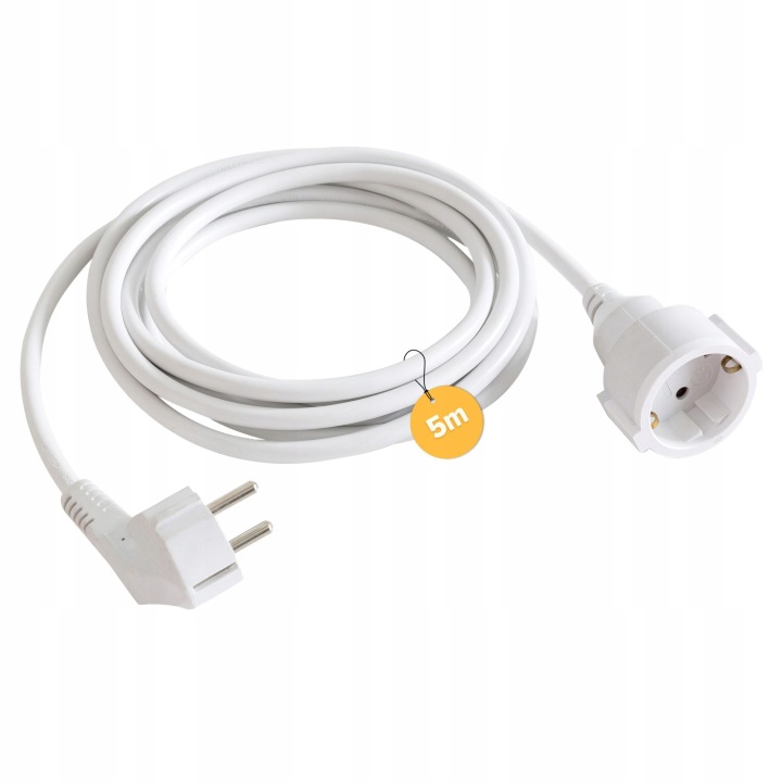 Prodlužovací Kabel Arebos 5 m IP20 Schuko vnitřní 1,5 mm² bílý