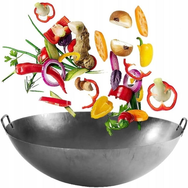 Čínská pánev Wok Ručně Kovaná Ocel Uhlíková Průměr 18 palců 45 cm Proorient