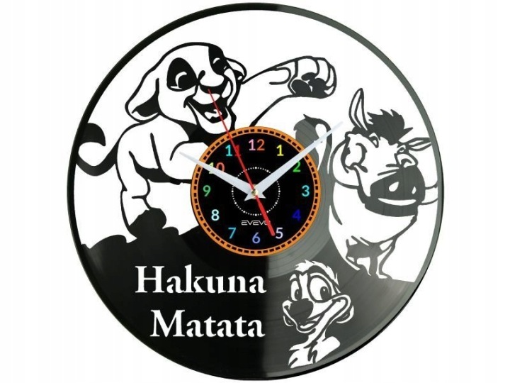 Hakuna Matata Nástěnné hodiny Vinylová deska Moderní dekorativní jako dárek