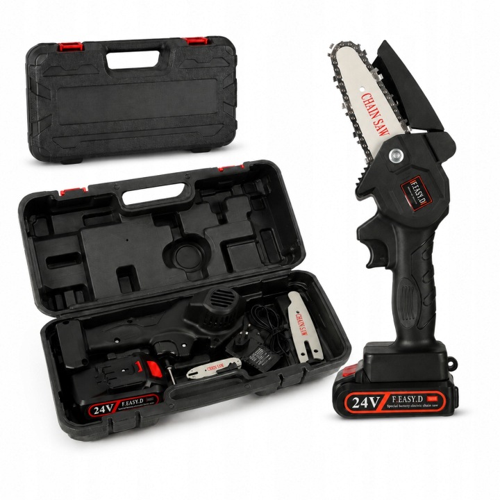 Akumulátorová pila Mini Řetězová pila 21V 3000mAh pro zahradu Kufr